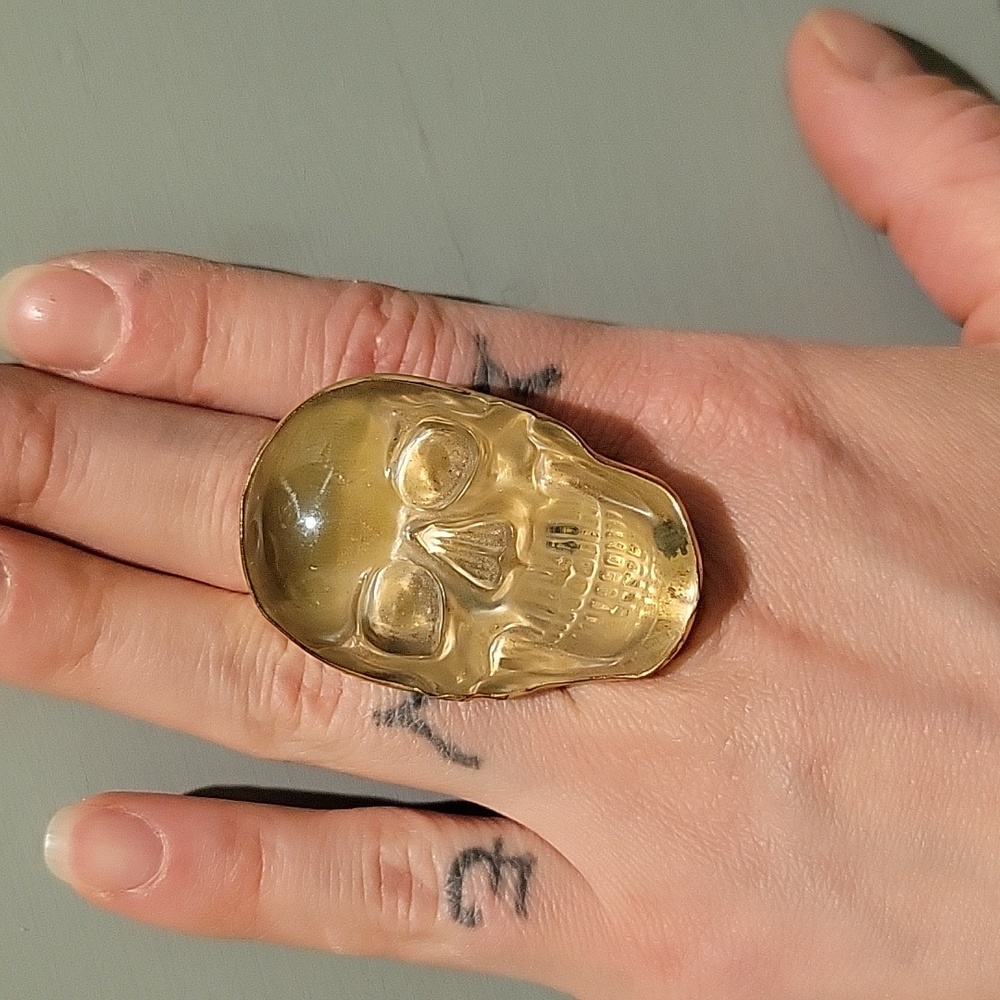 Quartz Crystal Skull ring
